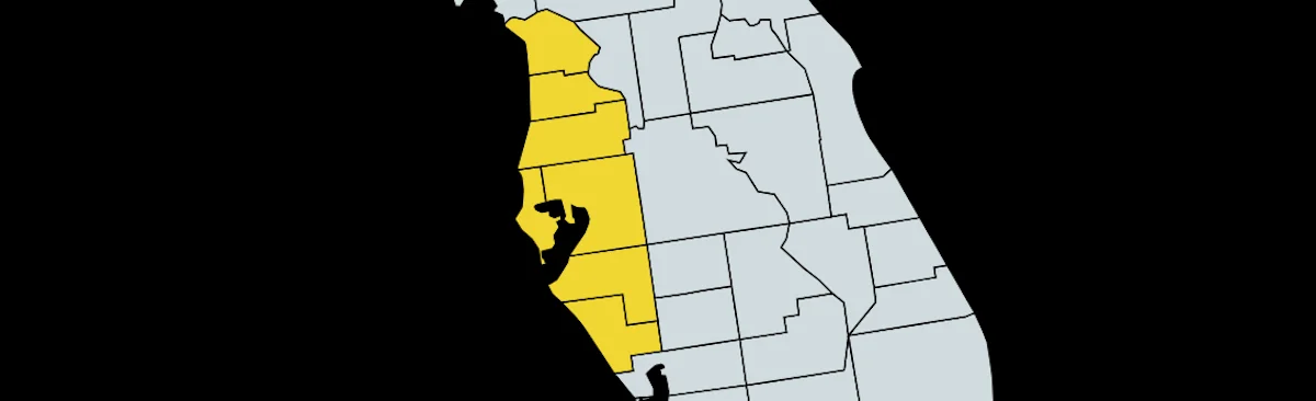 PAW Materials service area around Florida's Gulf Coast