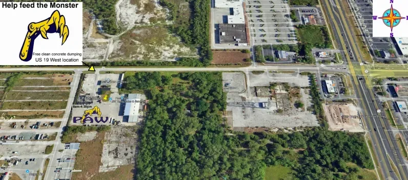 Aerial view of the PAW Materials SR-52 office and recycling yard