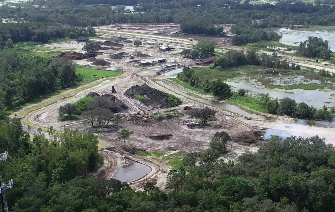 Aerial view of the PAW Materials Crossroads recycling yard in Land O' Lakes, FL